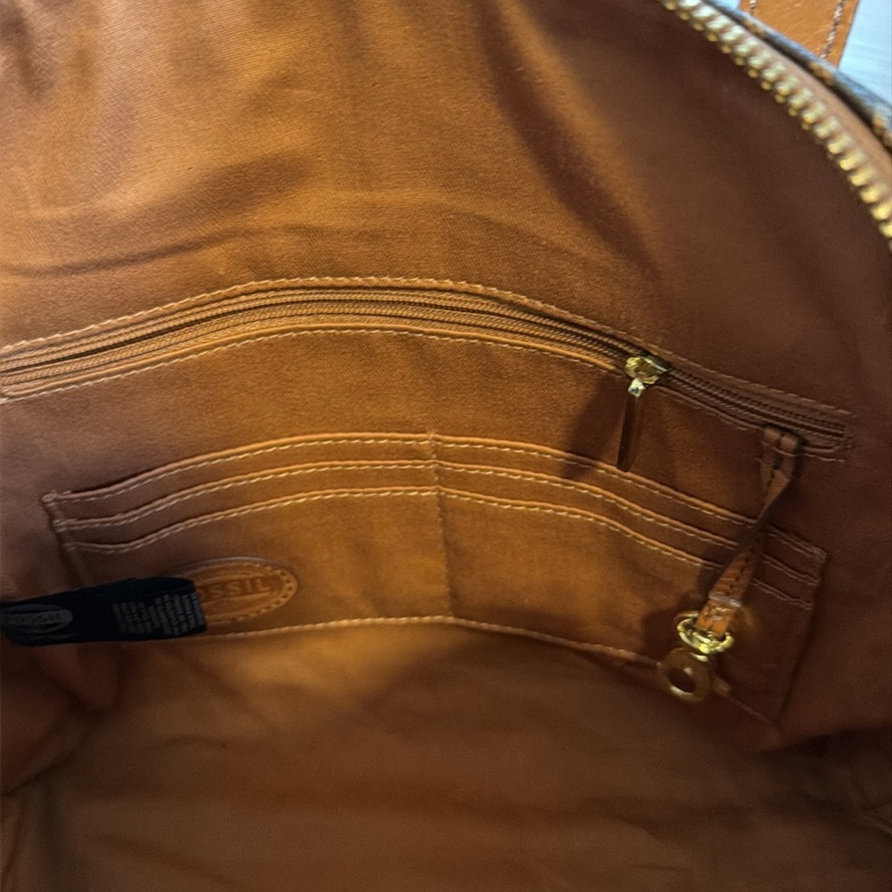 Brown Patterned Handbag - image 8